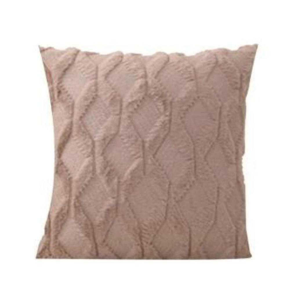 Plush Pillow Cover In Light Brown